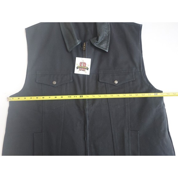 NWT Mens XXL Smith Bros Black Canvas W/Leather Concealed Carry Vest W/8 Pockets - Picture 8 of 11